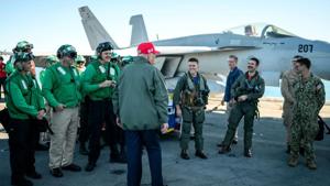 Trump says military remains in place as talks with Iran set to begin