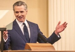 WATCH: Newsom says he's an alternate to White House 'chaos' in his final State of the State